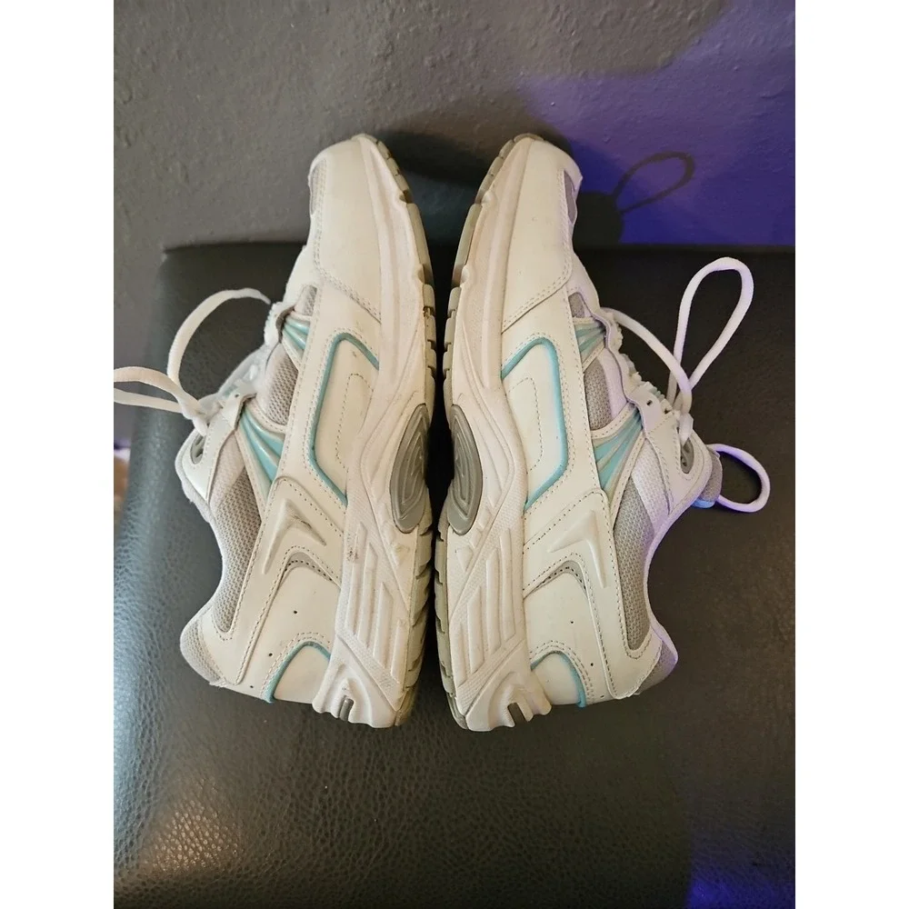 Vionic Walker Shoes Womens Size 10 Leather Athletic white/blue Ex.Condition (S25